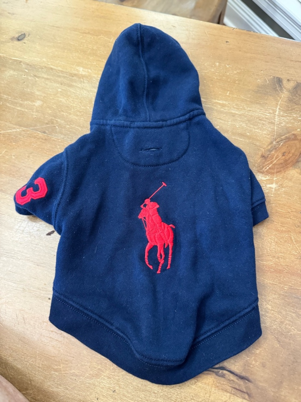 Polo by Ralph Lauren Navy Hooded Kids Sweatshirt with Red Polo Logo